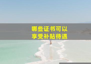 哪些证书可以享受补贴待遇