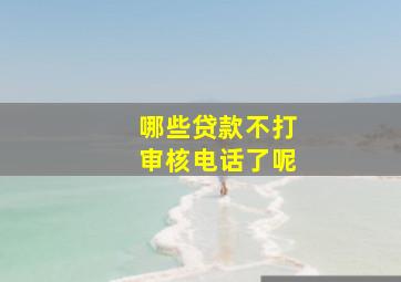 哪些贷款不打审核电话了呢