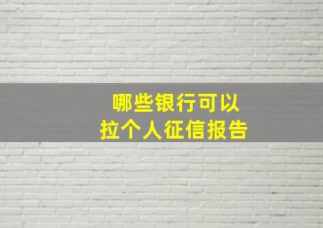 哪些银行可以拉个人征信报告