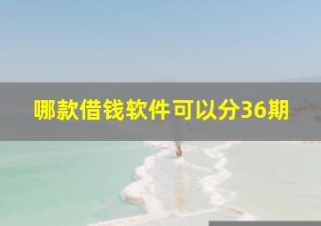 哪款借钱软件可以分36期