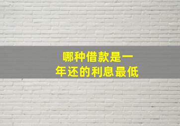 哪种借款是一年还的利息最低