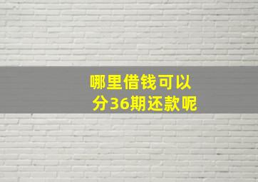 哪里借钱可以分36期还款呢