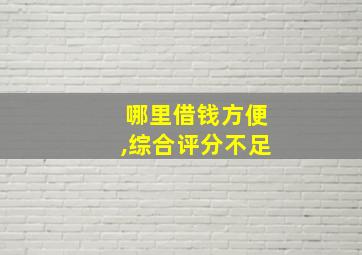 哪里借钱方便,综合评分不足