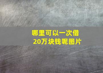 哪里可以一次借20万块钱呢图片