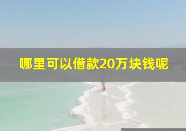 哪里可以借款20万块钱呢