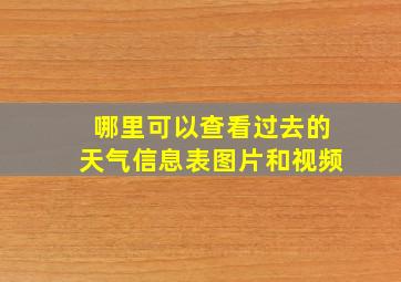 哪里可以查看过去的天气信息表图片和视频