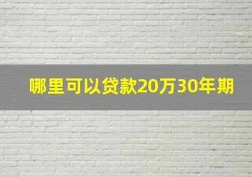 哪里可以贷款20万30年期