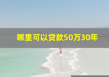 哪里可以贷款50万30年