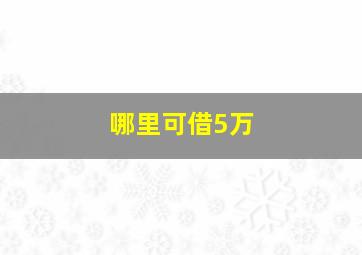 哪里可借5万