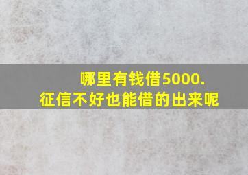 哪里有钱借5000.征信不好也能借的出来呢