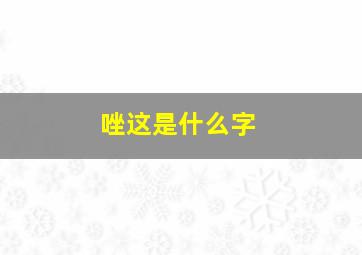 唑这是什么字