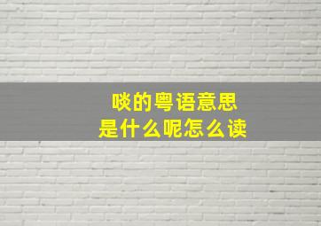 啖的粤语意思是什么呢怎么读