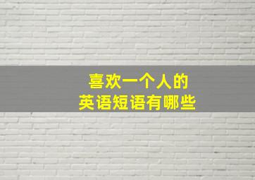 喜欢一个人的英语短语有哪些