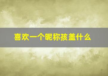 喜欢一个昵称孩盖什么