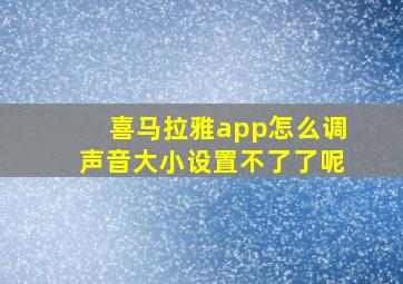 喜马拉雅app怎么调声音大小设置不了了呢