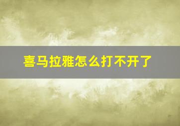 喜马拉雅怎么打不开了