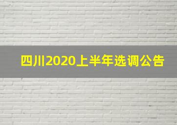 四川2020上半年选调公告