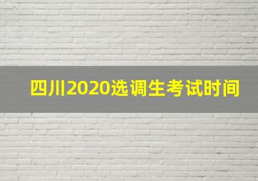 四川2020选调生考试时间