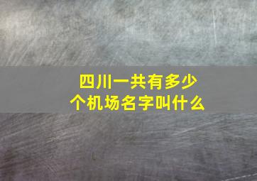 四川一共有多少个机场名字叫什么