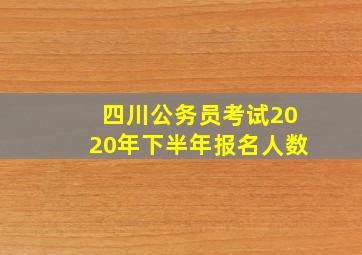 四川公务员考试2020年下半年报名人数