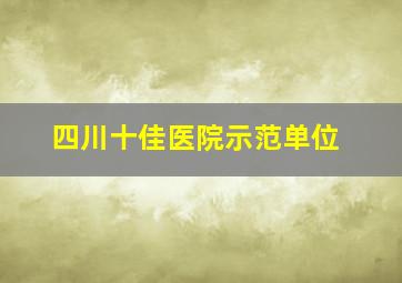 四川十佳医院示范单位