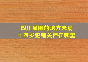 四川周围的地方未满十四岁犯错关押在哪里