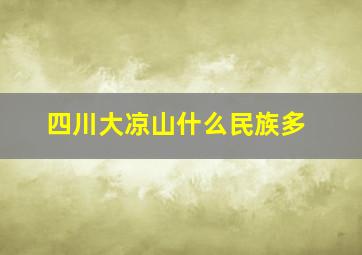 四川大凉山什么民族多