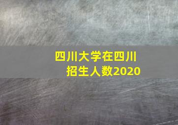 四川大学在四川招生人数2020