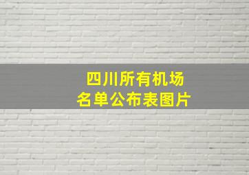 四川所有机场名单公布表图片