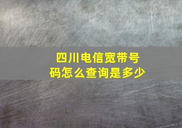 四川电信宽带号码怎么查询是多少