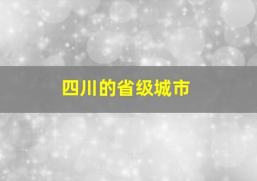 四川的省级城市