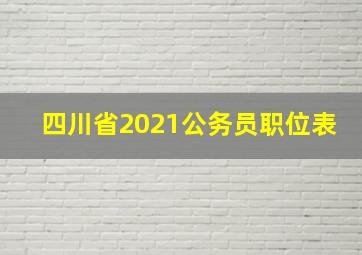 四川省2021公务员职位表