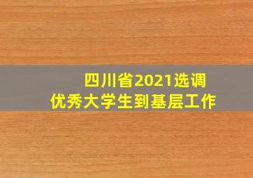 四川省2021选调优秀大学生到基层工作