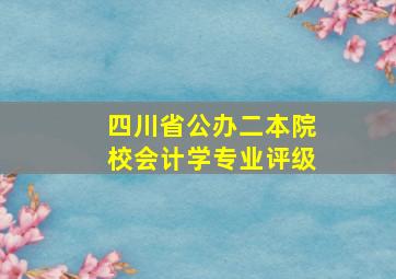 四川省公办二本院校会计学专业评级