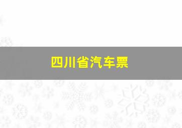 四川省汽车票