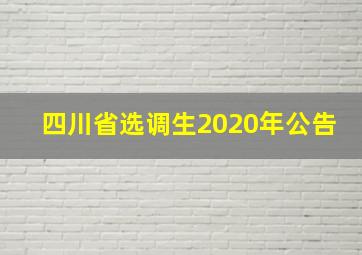 四川省选调生2020年公告