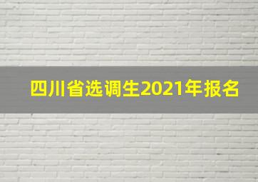 四川省选调生2021年报名