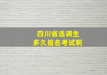 四川省选调生多久报名考试啊