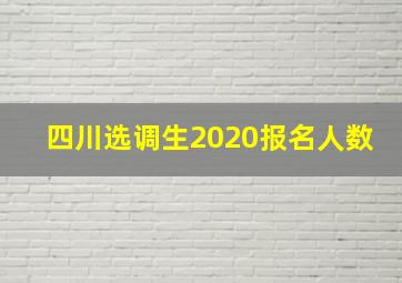 四川选调生2020报名人数