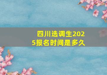 四川选调生2025报名时间是多久