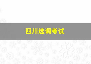 四川选调考试