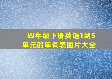 四年级下册英语1到5单元的单词表图片大全