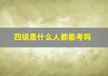 四级是什么人都能考吗