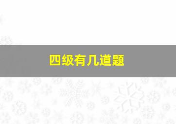 四级有几道题