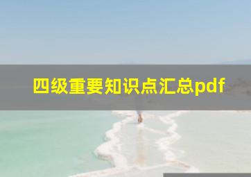 四级重要知识点汇总pdf