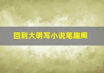 回到大明写小说笔趣阁