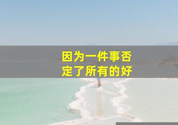 因为一件事否定了所有的好