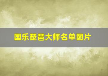 国乐琵琶大师名单图片