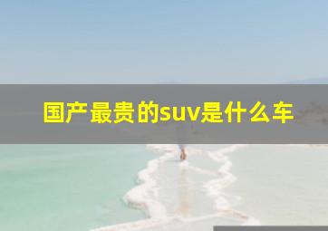 国产最贵的suv是什么车