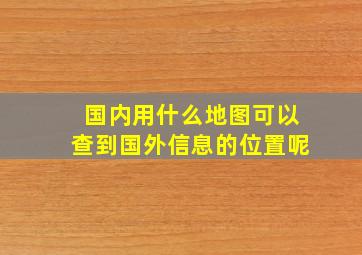 国内用什么地图可以查到国外信息的位置呢